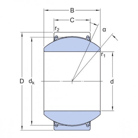 SKF GEH 50 TXE-2LS (GE 50-FW-2TS) bezobsługowy przegubowy łożysk, stal/PTFE