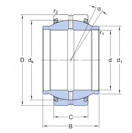 SKF GEM 25 ES-2RS (GE 25-HO-2RS) łożysko kulowe kątowe stal/stal