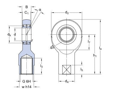 SKF SI 30 ES-2RS głowica kulowa