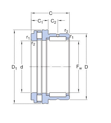SKF NKXR 45 łożysko igiełkowe kombinowane