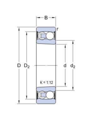 SKF 2213 E-2RS1KTN9/C3 łożysko kulkowe dwurzędowe z klapką