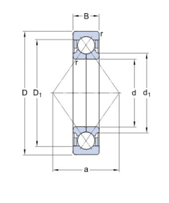 SKF QJ 206 MA łożysko czteropunktowe