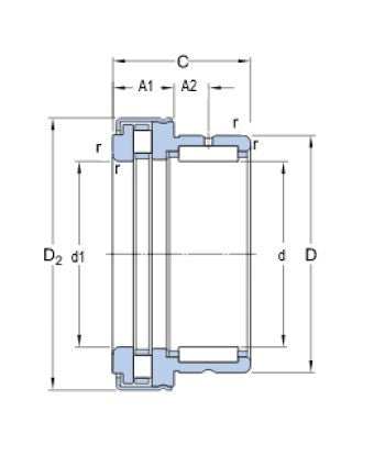 SKF NKXR 25 Z łożysko igiełkowe kombinowane