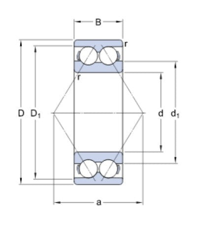 SKF 3319 A/C3 łożysko kulkowe z kątowym stykiem