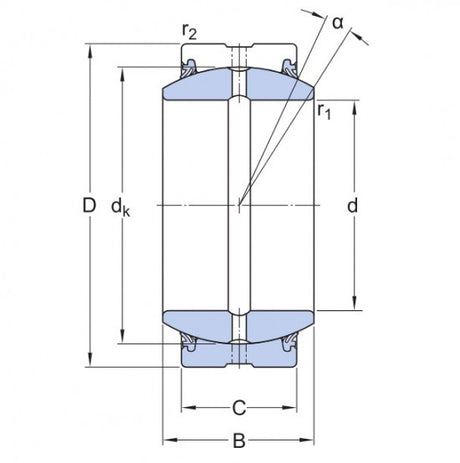 SKF GE 110 ES-2RS łożysko obrotowe stal/stal