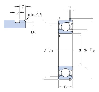 SKF 211-2ZNR łożysko kulkowe