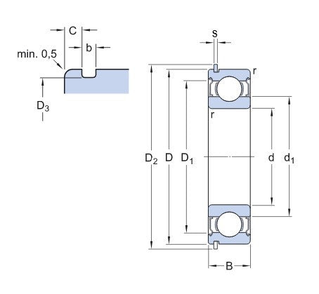SKF 6204-2ZNR łożysko kulkowe