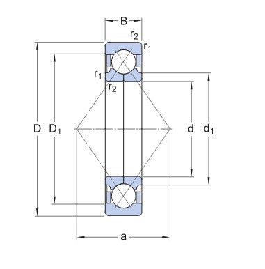 SKF QJ 310 PHAS/C3 czteropunktowy łożysko