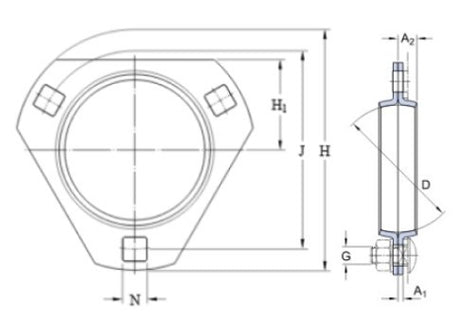 SKF PFD 52 trójkątny obudowę z blachy stalowej