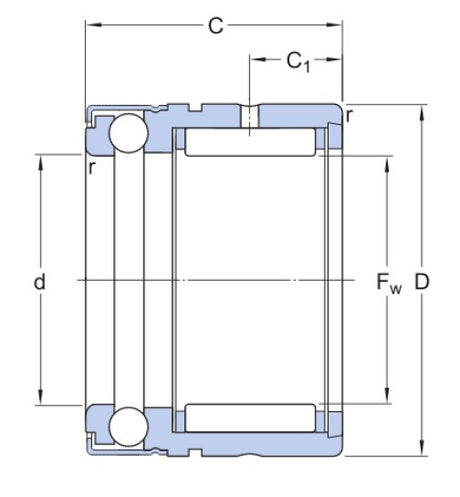 SKF NX 7 ZTN łożysko igiełkowe kombinowane