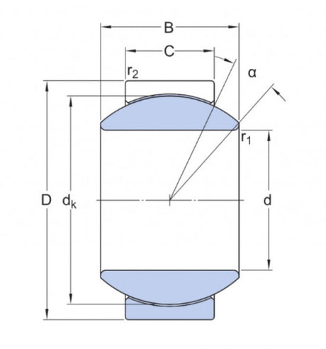 SKF GEH 15 C (GE 15 FW) bezobsługowy przegubowy łożysk, stal/PTFE