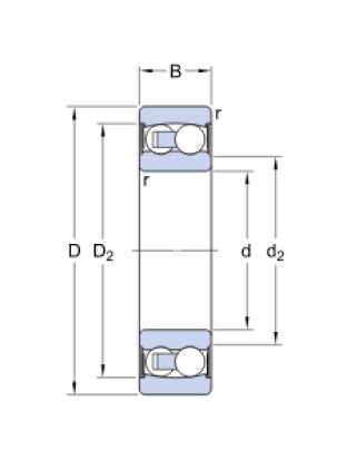 SKF 2205 E-2RS1TN9/C3 łożysko kulkowe skośne
