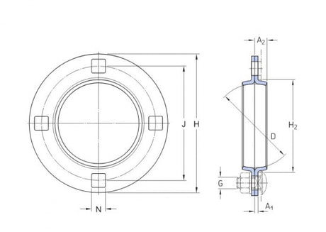 SKF PF 90 okrągła obudowa łożyskowa z blachy