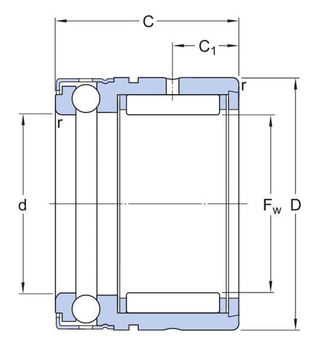 SKF NX 20 łożysko igiełkowe kombinowane
