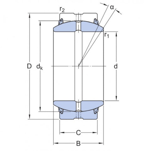 SKF GE 50 ESX-2LS łożysko kulowe o stal/stal