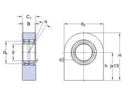 SKF SCF 50 ES głowica kulowa