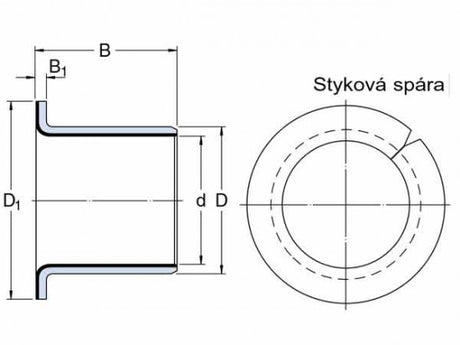 SKF PCMF 303416 E tulejka łożyskowa z pierścieniem, stal-PTFE/Pb