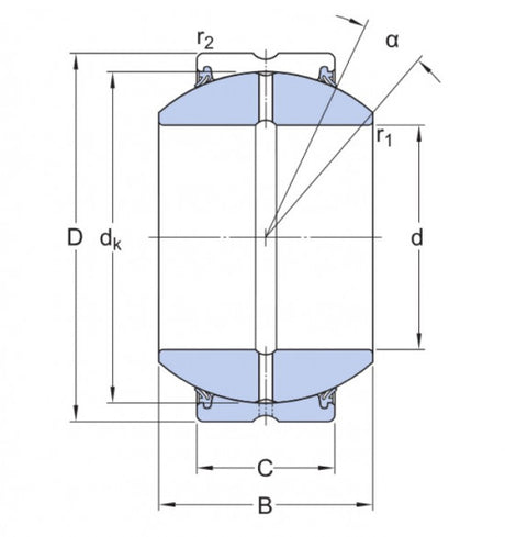 SKF GEH 90 ES-2RS łożysko kulowe kątowe stal/stal